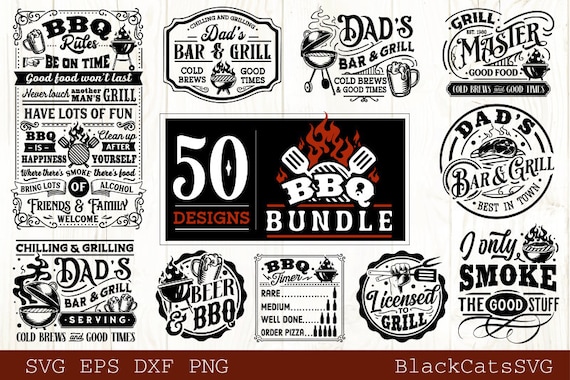 Barbecue SVG Bundle 50 designs , BBQ svg bundle, bbq svg, Grilling svg bundle, Funny apron svg, Dad's Bar and Grill svg