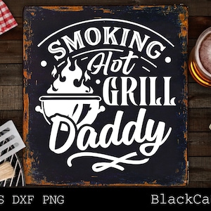 Roken hete grill papa svg, grillen svg, BBQ Svg, Dad's Bar en Grill svg, Vaderdag cadeau svg, BBQ Cut File, Funny Apron svg