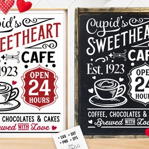 Cupid&#39;s sweetheart cafe svg,  sweetheart cafe svg,  Farmhouse Valentine svg, Cupid&#39;s Cafe svg, Farmhouse Valentine svg, Cupid&#39;s Cafe