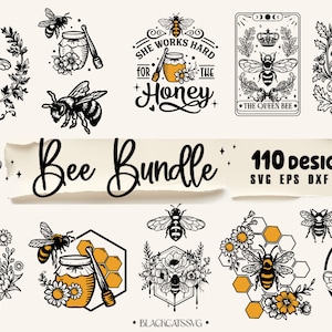 Bee Bundle 110 designs SVG, Bee svg, Queen Bee svg Bundle, Bee Clipart svg
