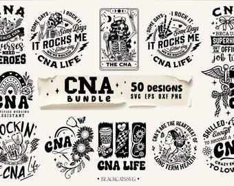 CNA Bundle 50 designs SVG, CNA svg, Certified Nursing Assistant svg , Funny cna svg, Skeleton nurse svg bundle, Nurse life svg