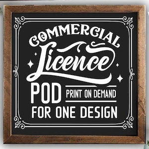 Extended POD commercial license for one design SVG Print on Demand license