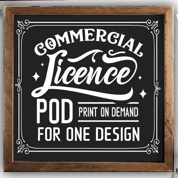 Extended POD commercial license for one design SVG Print on Demand license