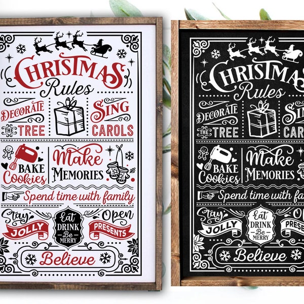 Christmas rules svg, Christmas wall art svg, Christmas subway svg, Christmas words svg, Farmhouse CHristmas svg,Old fashioned Christmas svg,