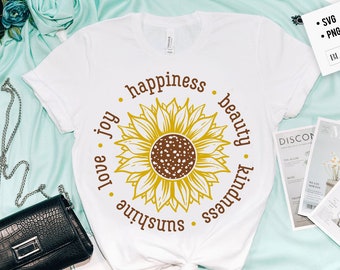 Love beauty kindness sunflower svg, Sunflower svg, sunflower quotes svg, sunshine svg, Funny sunflower quotes svg, kindness svg