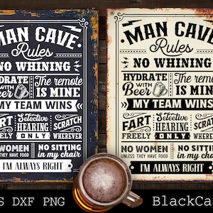Man Cave Rules svg, Man cave rules poster SVG, Garage svg, Dads garage svg, Father's day gift svg