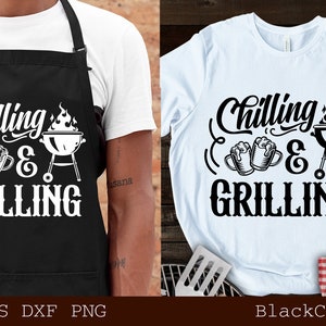 Chillen und Grillen svg, Grillen svg, Grillen svg, Dads Bar und Grill svg, Vatertagsgeschenk svg, BBQ Cut File, lustige Schürze svg