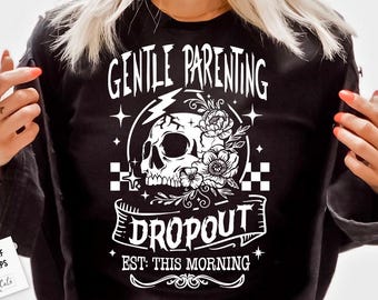 Crianza gentil que abandona SVG, Crianza gentil SVG, Crianza divertida SVG, Calavera floral SVG, Maternidad divertida SVG, Calavera sarcástica SVG, Calavera de moda