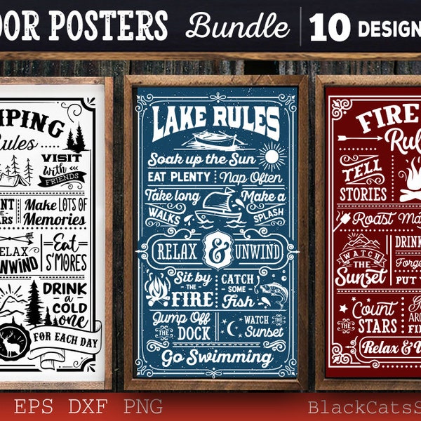 Outdoor Rules Bundle SVG 10 designs