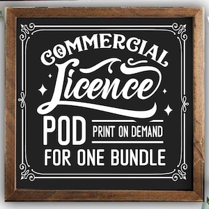Extended POD commercial license for one bundle SVG Print on Demand license
