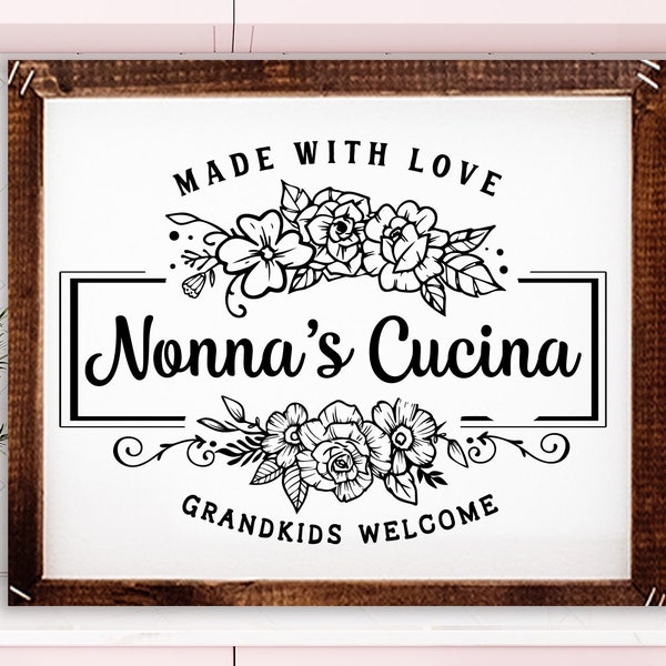 Nonna's Cucina SVG, nana's kitchen svg, Kitchen svg, Funny kitchen svg, Cooking Funny Svg, Pot Holder Svg, Kitchen svg