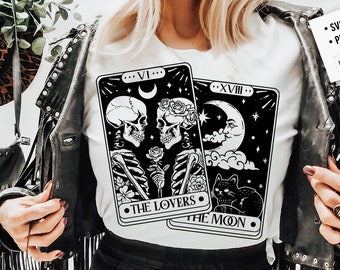 The Lovers tarot card SVG, Tarot cards lovers svg, The lovers svg, The Lovers SVG, Skeleton Love Tarot Card SVG, Skeleton love Valentine svg