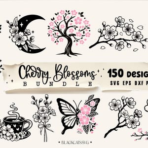 Cherry Blossom Bundle Svg, Cherry Blossom SVG, Ciliegio svg, Cherry Blossom Png, Cherry Blossom Clipart
