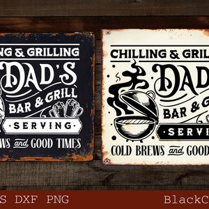Dad's BBQ svg, Chillen & Grillen, Barbecue svg, Grillen svg, Dad's Bar and Grill svg, Vatertagsgeschenk svg, BBQ Cut File, lustige Schürze
