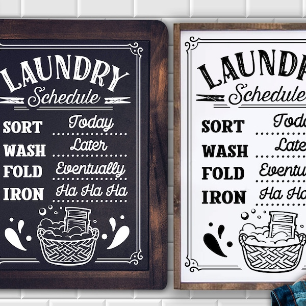 Laundry schedule svg,  laundry room svg, laundry svg,  laundry poster svg, bathroom svg, vintage poster svg,