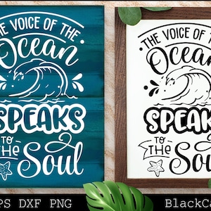 La voz del océano le habla al alma svg, Beach svg, Summer svg, Beach poster svg, The sea svg, Beach quotes svg, Ocean svg