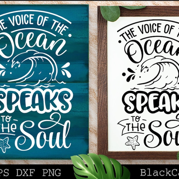 The voice of the ocean speaks to the soul svg, Beach svg, Summer svg, Beach poster svg, The sea svg, Beach quotes svg, Ocean svg