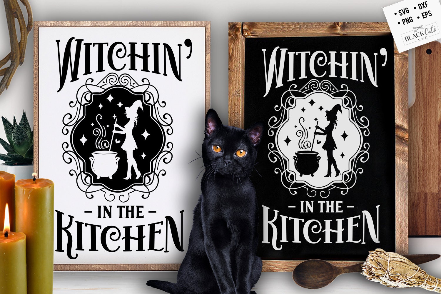 This kitchen is guarded by magical cats SVG, Witch kitchen s - Inspire  Uplift