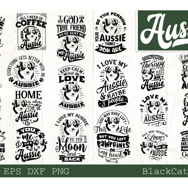 Aussie Bundle SVG 20 designs, Aussie dog svg, I love my Aussie svg, Aussie dog svg, Aussie lover bundle svg, Dog bundle svg
