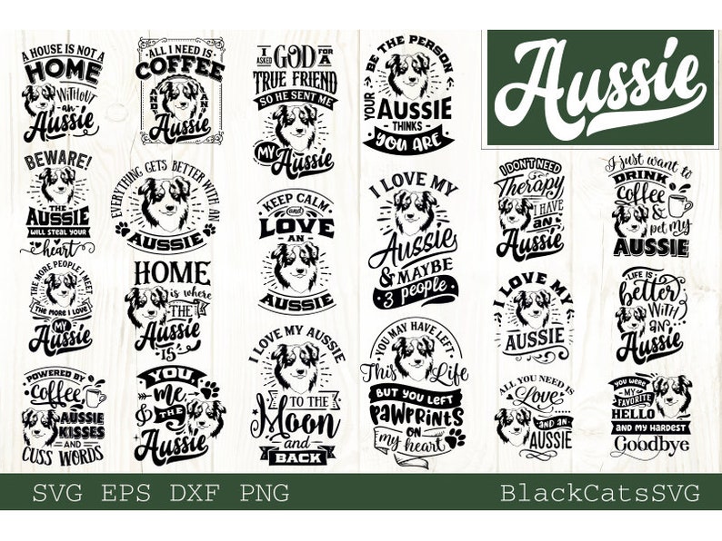 Aussie Bundle SVG 20 designs, Aussie dog svg, I love my Aussie svg, Aussie dog svg, Aussie lover bundle svg, Dog bundle svg image 1