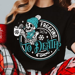 Freezing to death svg, Freezing Season svg, Freezing svg, Skeleton Christmas Svg, Skull Santa Claus, Christmas Svg, Funny Christmas svg