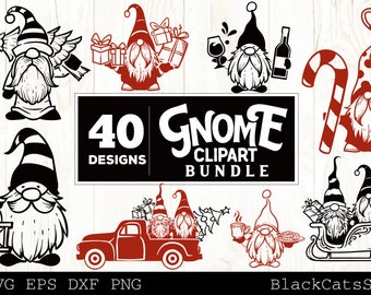 Christmas Gnomes SVG bundle Gnome clipart SVG 40 designs