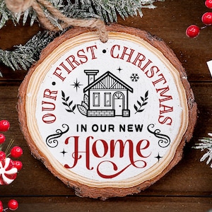 Our First Christmas 2023 svg, New home svg, First Christmas ornament svg, Our first Christmas svg, First Christmas round ornament svg