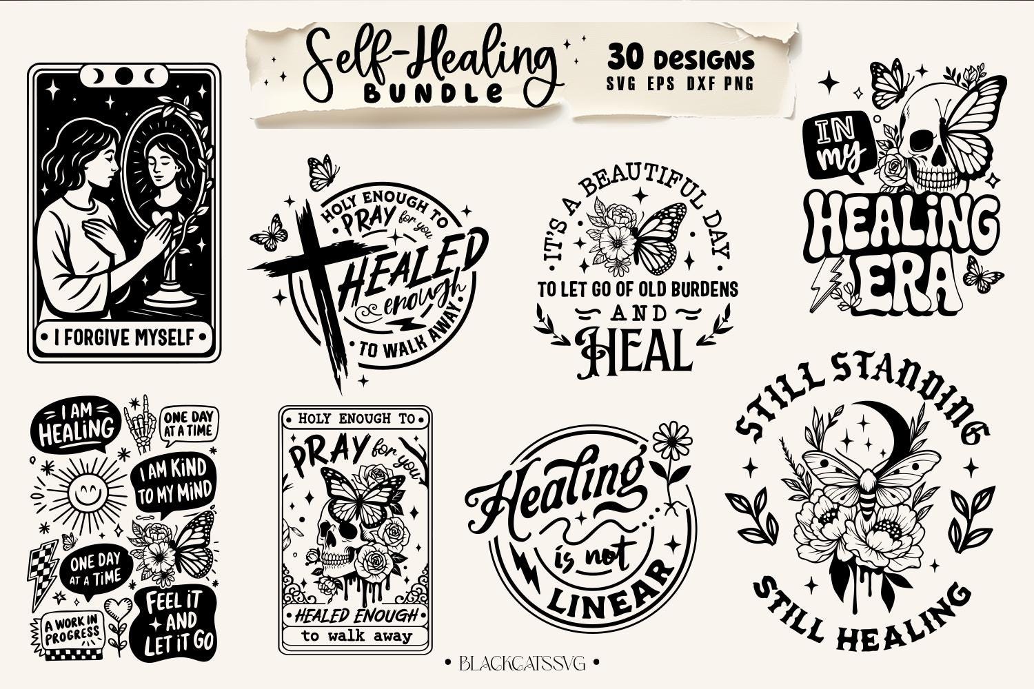 Healing Bundle 30 Designs SVG, Self Healing Svg, Mental Health Svg ...