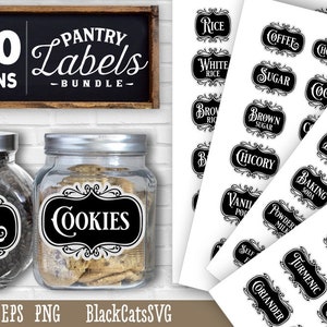 Pantry Labels SVG Bundle Complete collection Kitchen SVG