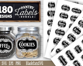 Pantry Labels SVG Bundle Complete collection Kitchen SVG