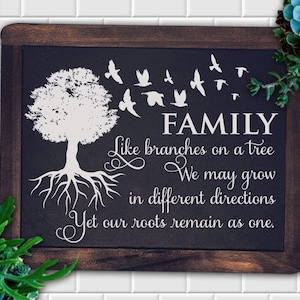 Tomato FANQIE Our Family Like Branches on A Tree 5Inch x10inch Wood Plank Design Hanging Sign Home Decor Art (US-G086)