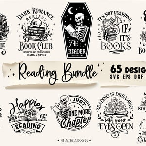 Reading Bundle 65 designs SVG, Floral books svg, Book lover svg bundle, Books bundle svg, Pile of books bundle svg, Book dragon svg