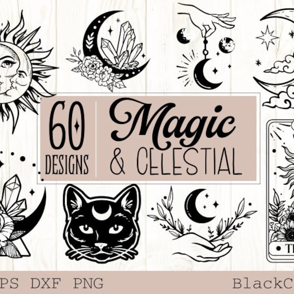 Magic and Celestial SVG-bundel 60 ontwerpen