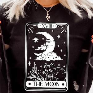 Tarotkaart maan SVG, Tarot svg, Tarotkaarten svg, Magische illustratie svg, Hekserij svg, Boho svg, Boho illustratie svg, Magische Illustratie
