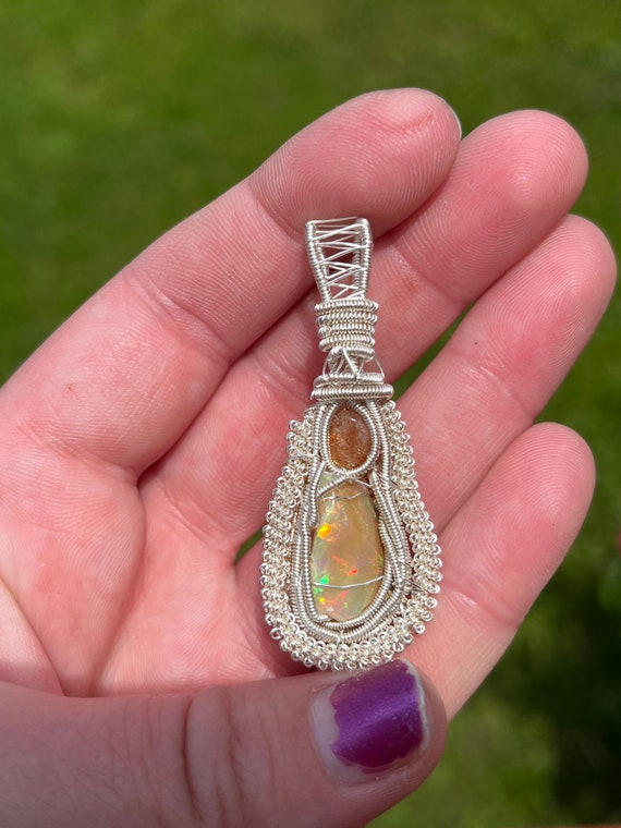 ラリマーのワイヤーアート ペンダントトップ 【工房ラクシュミー