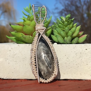 Orthoceras wire wrapped pendant, orthoceras wire wrap, orthoceras pendant, orthoceras necklace, orthoceras jewelry, wire wrapped fossil
