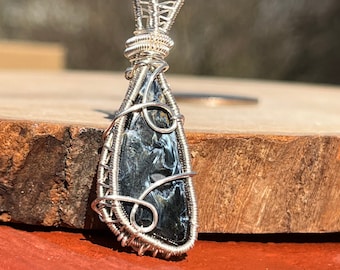 Pietersite wire wrapped pendant, wire wrapped pietersite, pietersite wire wrap, pietersite pendant, pietersite necklace, pietersite jewelry