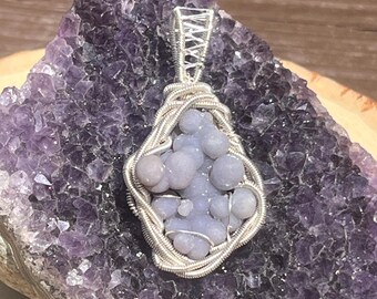 Grape agate wire wrap pendant, wire wrapped grape agate, grape agate pendant, grape agate necklace, grape agate jewelry