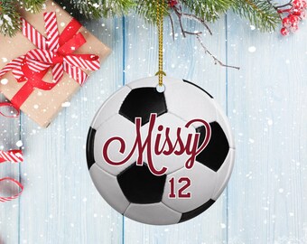 girl soccer player christmas ornament