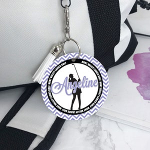 Étiquette de sac de golf personnalisée pour fille : cadeau de golfeur en aluminium monogrammé
