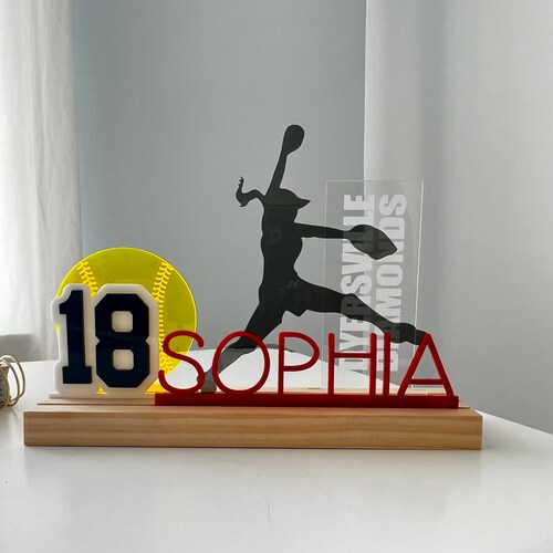 Tribuna de Lanzador de Softbol, Regalo de Softbol Personalizado, Elige tus Piezas y Colores