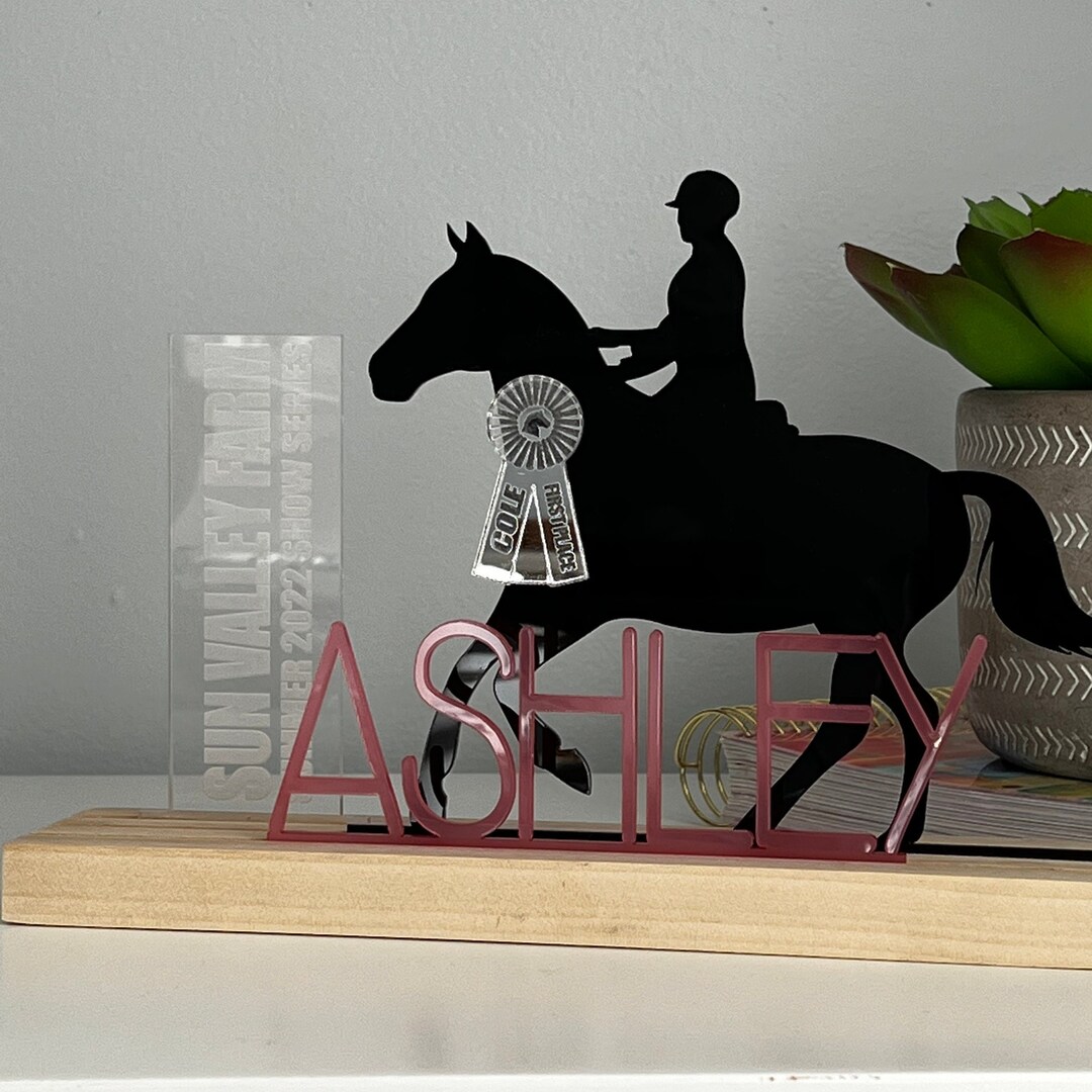 Personalized Equestrian Acrylic Grandstand: Horse & Rider Gift - Etsy