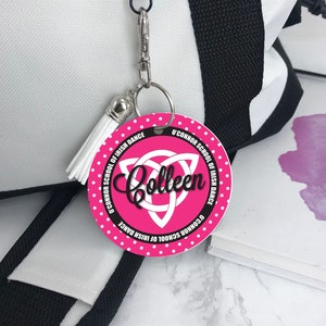 Irish Dancer Bag Tag, Irish Knot Design, Aluminum Bag Tag, Gymnastics Gifts, Personalized, Monogrammed