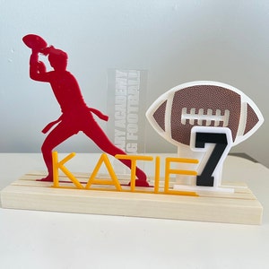 Personalized Flag Football Grandstand: Acrylic Silhouette Gift