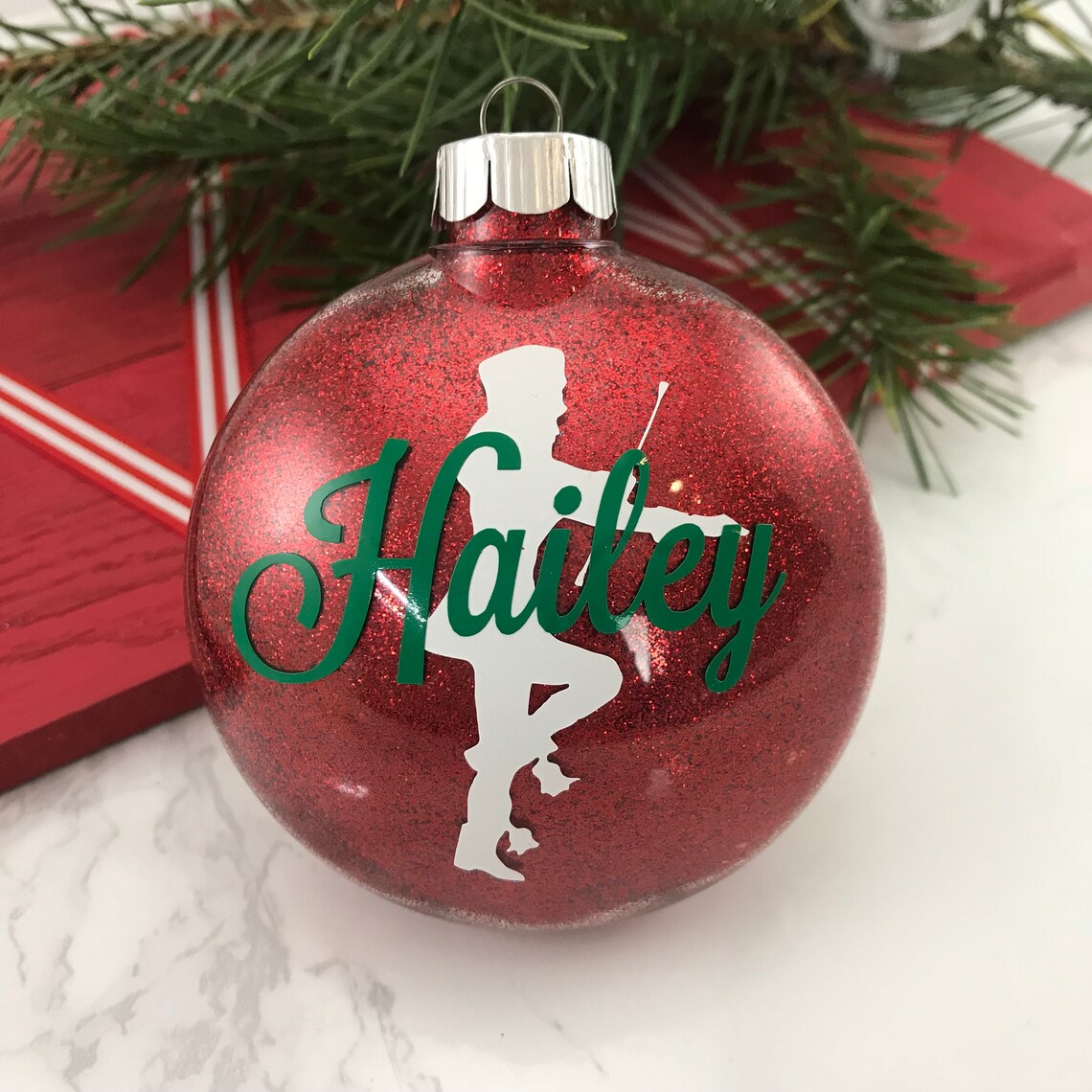 Baton Majorette Twirler Girl Glitter Design2 Ornament Etsy