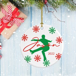 Figure Skater Ornament, Porcelain Ornament, Male Figure Skater Design, Gifts for Figure Skaters