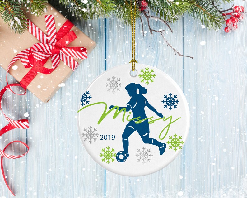 Soccer Ornament Soccer Ball Design Porcelain Ornament Gifts for Soccer