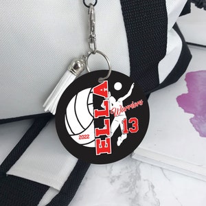 Volleyball Bag Tag, Women's Volleyball Ball, Aluminum Bag Tag, Team Gifts, Personalized, Monogrammed