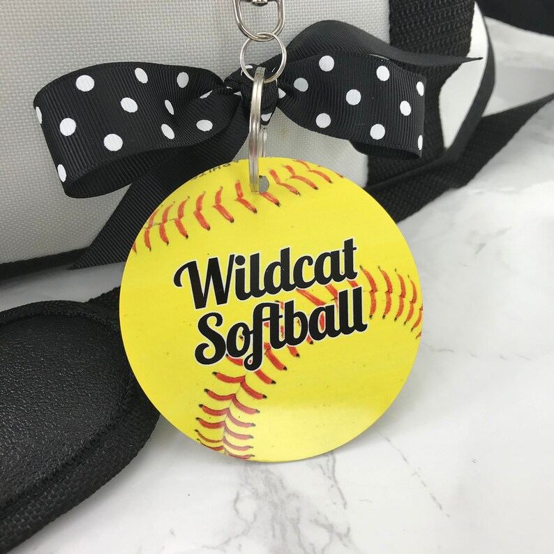 Softball Bag Tag Two Sided Aluminum Bag Tag Softball Gifts Etsy