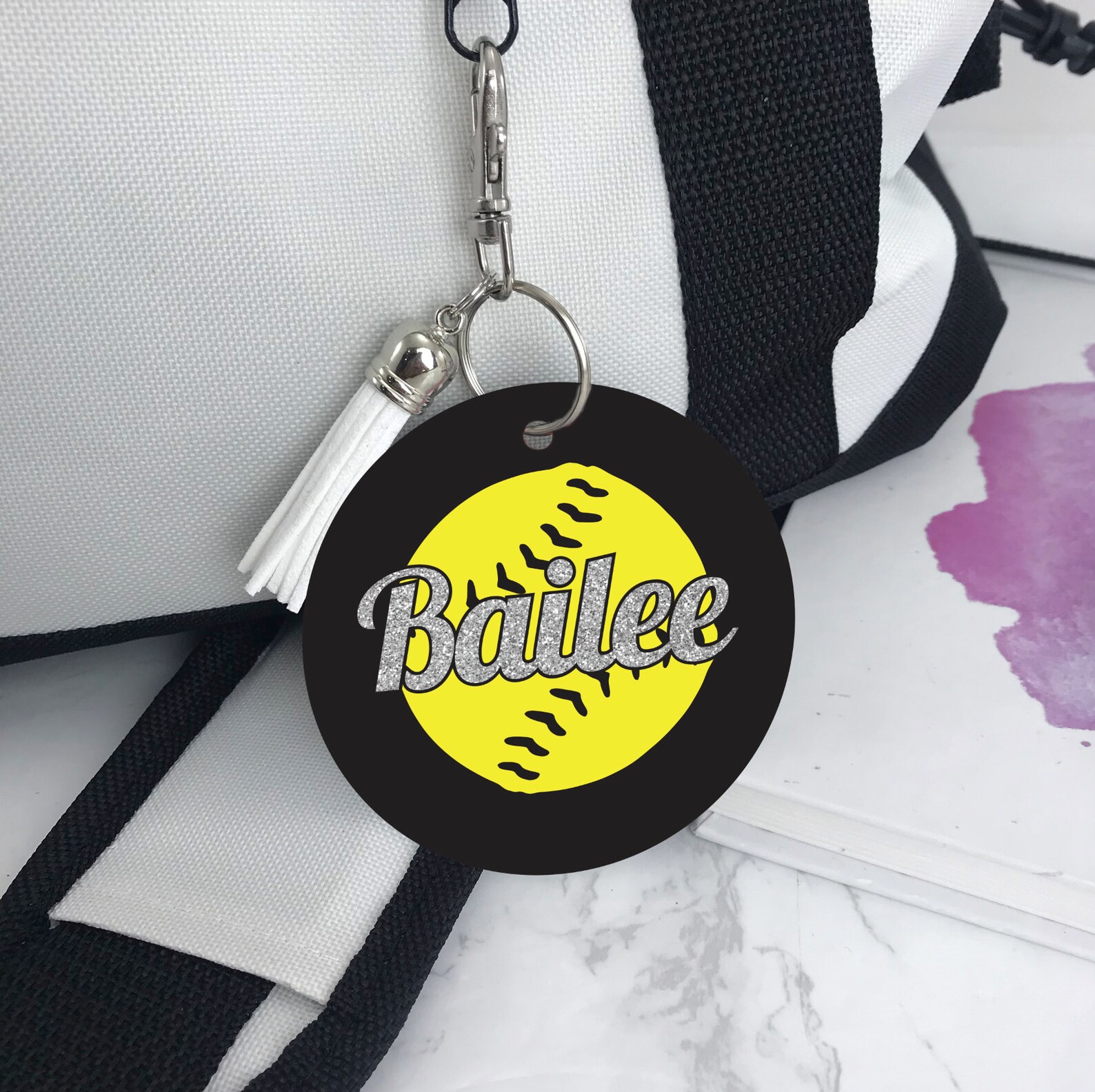 Softball Bag Tag Two Sided Aluminum Bag Tag Softball Gifts Etsy